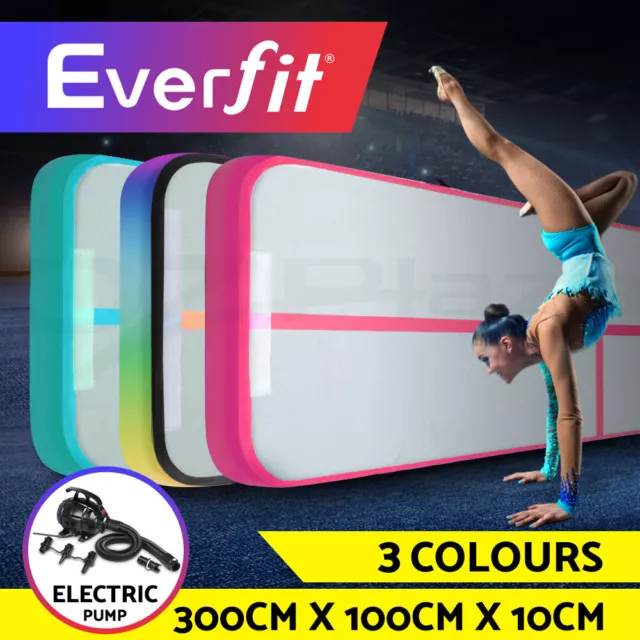 Everfit 3M Air Track Mat Gymnastics Tumbling Exercise Yoga Inflatable Mattress
