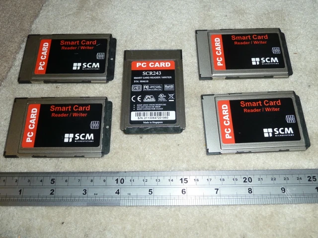 Job Lot 5 Pc Card Pcmcia Smartcard Reader Writer Smart Card Security Scm Scr243
