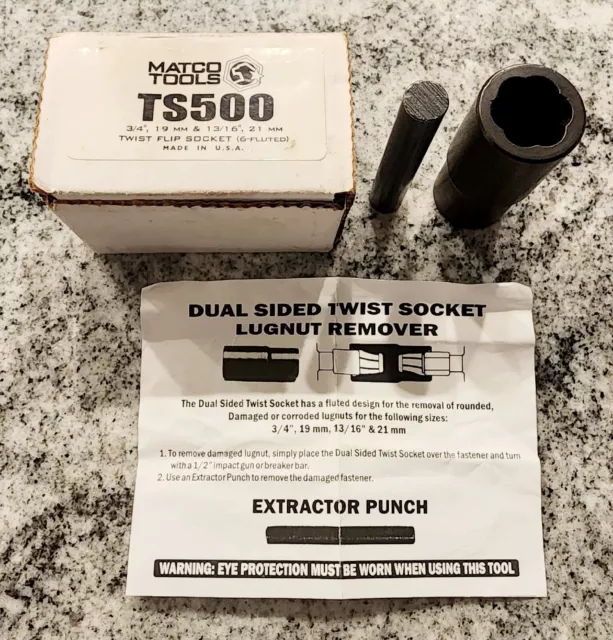 Matco Tools TS500 Twist Dual Sided Socket Lugnut Remover Professional 3/4" 13/16