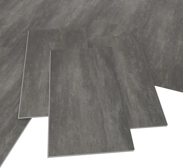 PVC BODEN VINYL Fliesen, Dunkelgrau, Betoneffekt, 1,47 m²/ 8 Fliesen, ARTENS EUR 35,91 PicClick DE