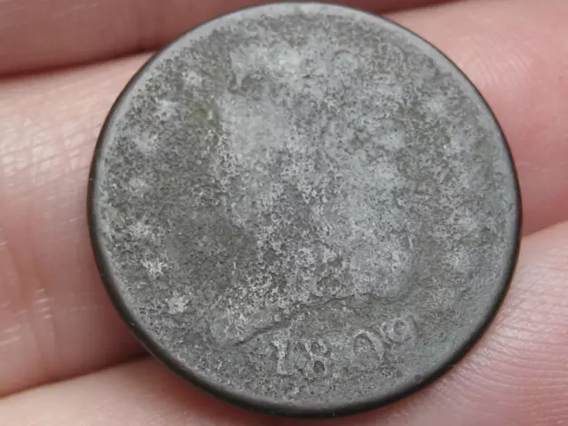 1809 Capped Bust Half Cent- Normal Date, About Good Details
