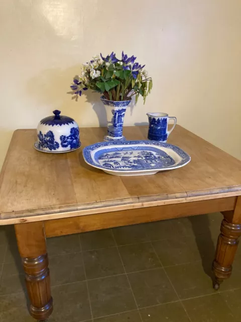 Victorian pine top kitchen table