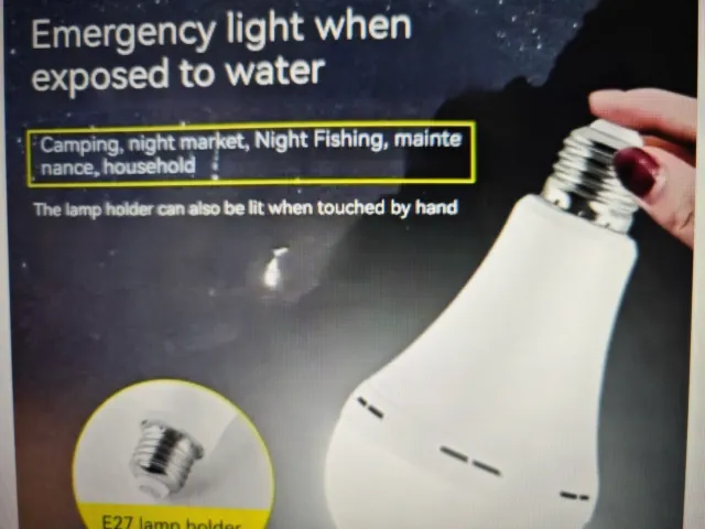15W LED lampada emergenza ricaricabile, portatile lampada a risparmio energetico