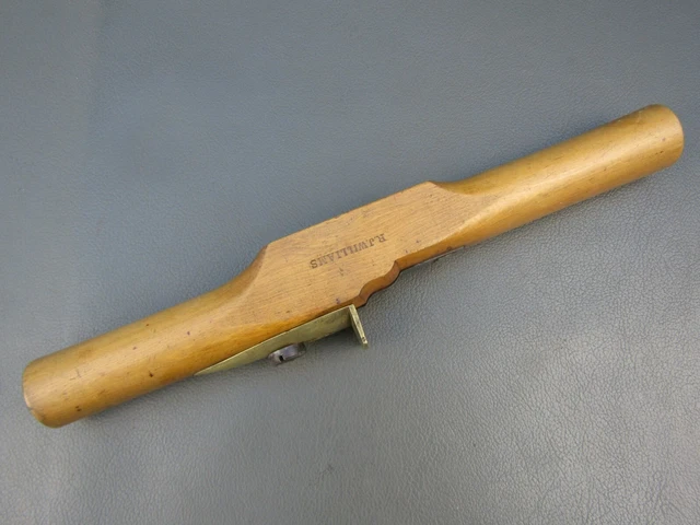 Vintage boxwood & brass ogee stair shave old tool by Fairclough