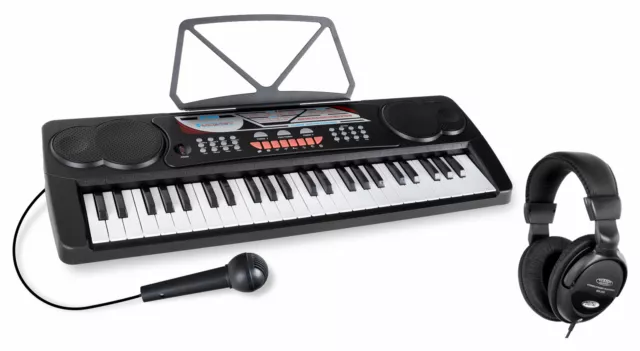 Digital 49 Tasten Einsteiger Keyboard E-Piano 16 Sounds Kopfhörer Set Schwarz