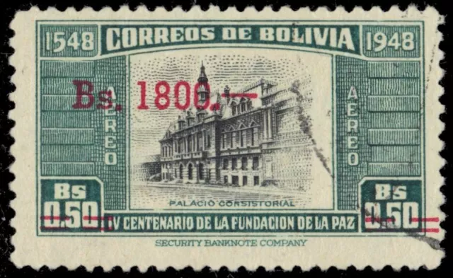 BOLIVIA C194 - Founding of La Paz "Constitutional Palace" (pb20648)