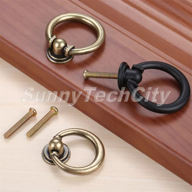 Simple Cabinet Drawer Ring Knobs Cupboard Door Closet Dresser Bin Pull Handles