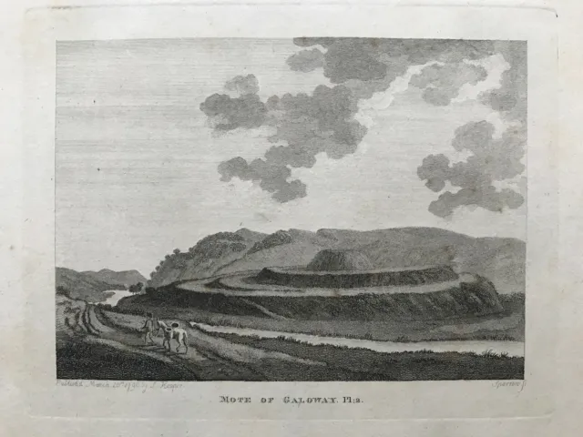 1789 Antique Print: Motte of Urr, Dumfries and Galloway - Grose