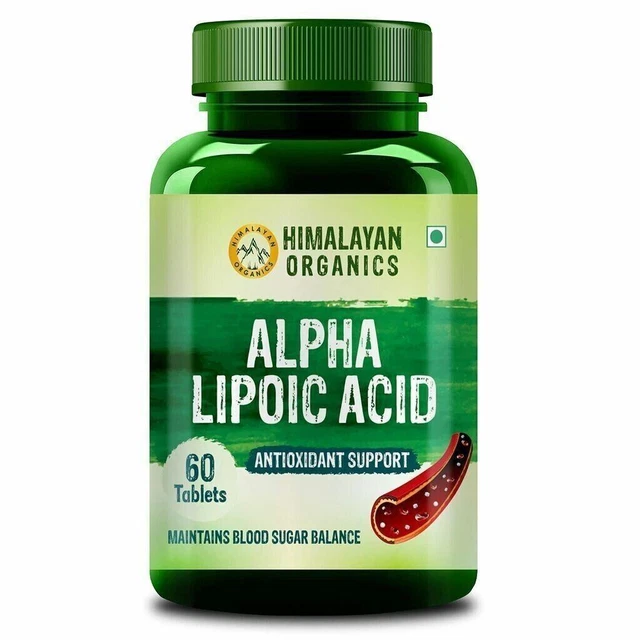 Organic Alpha Lipoic 300mg Boost Liver Function - 60 Capsules