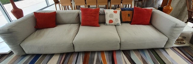 Cassina Mex, large 3 seat sofa, light grey and white, great condition