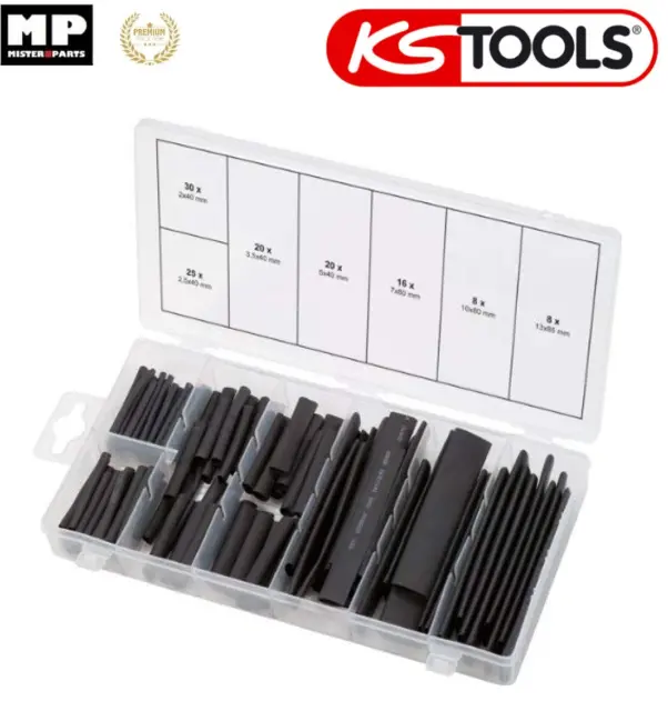 KS Tools 970.0230 Assortiment 127 Gaines Thermo-rétractables Noires