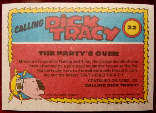 DICK TRACY - Card #22 - The Party's Over - TOPPS 1990 - Al Pacino, Madonna 2