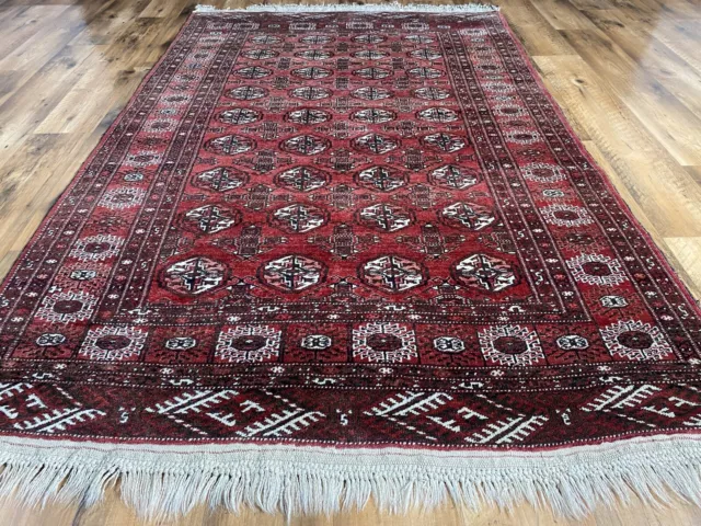 Antiker Handgeknüpfter Perser Orientteppich Turkman Yomut Old Rug Rare 205x127cm