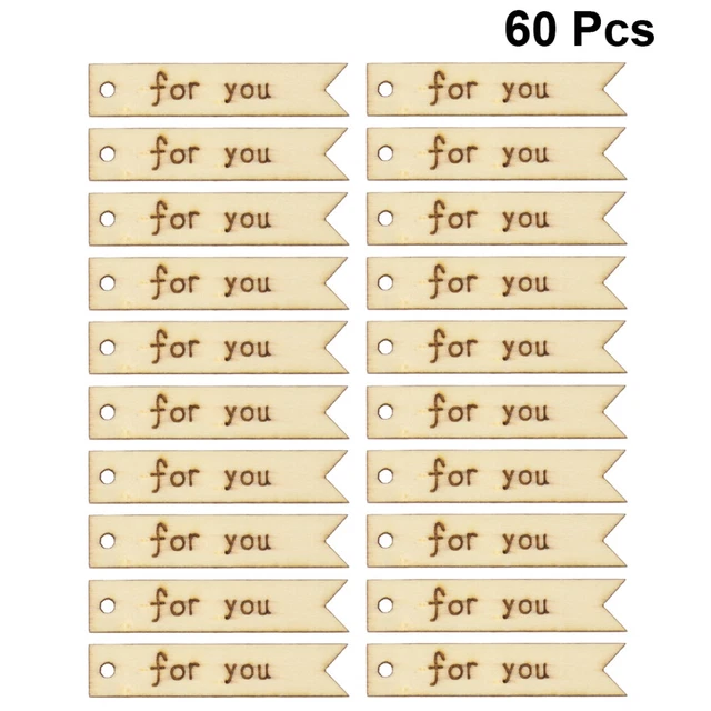 60 Pcs Bambus Geschenketiketten Aus Holz Handgefertigte Schmuckstücke