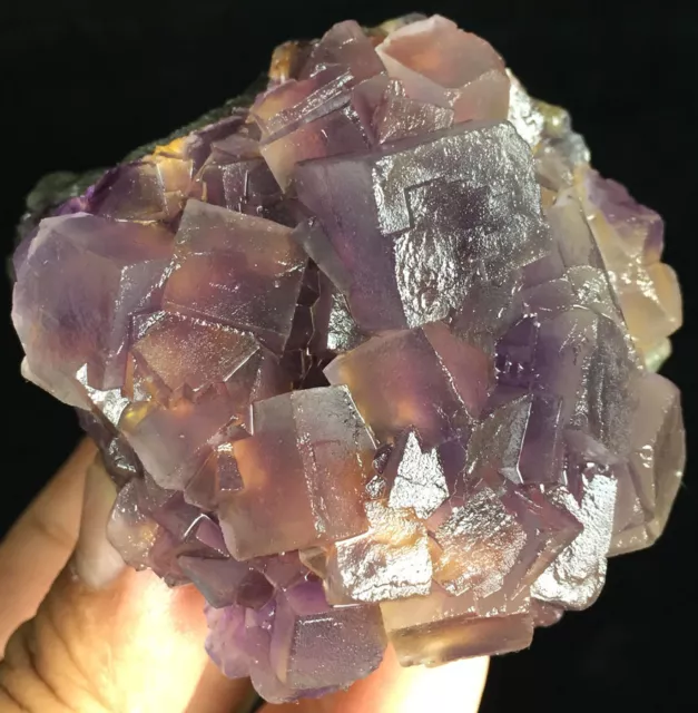 345g Amazing!!! Natural Fantastic Purple Cubic Fluorite Quartz Crystal ic3730