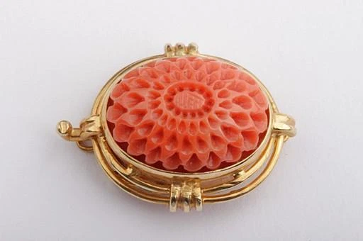 Cierre para cadena de coral Cerdeña 585 oro amarillo 14 quilates nuevo ¡excelente!  .