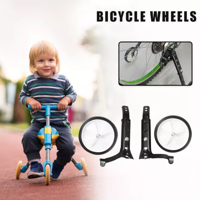 Kids Bicycle Auxiliary Safety Wheel Stabilisers for 16-24 inch Bike (Black) FR 3