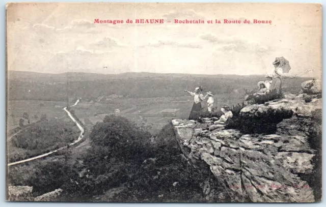 Postcard - Rochetain et la Route de Bouze - Montagne de Beaune, France