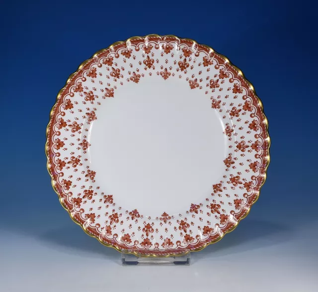 Spode "Fleur de Lys orange/rot" Kuchenteller 20 cm. alte Produktion