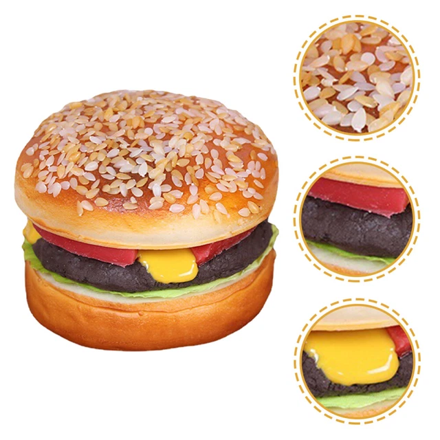 Hamburger Artificiel Décoratif - Modèle Alimentaire Réaliste En PU, 10x10x8cm, Pour Décoration Ou Enseignement