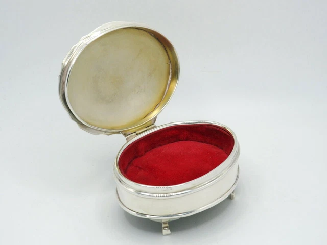 Vintage Sterling Silver Trinket Jewellery Box Fully Hallmarked Adie Brothers Ltd
