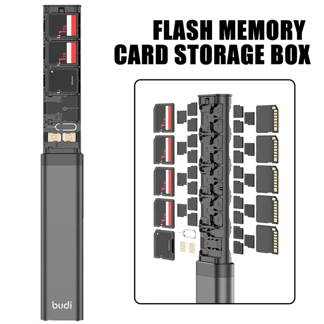 Tarjeta SIM BUDI 30 en 1 TF Tarjeta de memoria Caja de almacenamiento P1P4