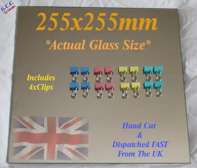 255 x 255mm Mirror Glass Plate For Heated 3D Printer Bed W Clips Creality ANet