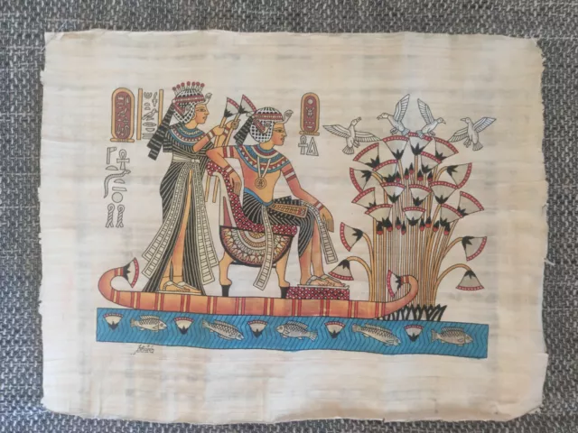 Papyrus Bild Ägypten mit Zertifikat Original echt 100% Handarbeit handbemalt