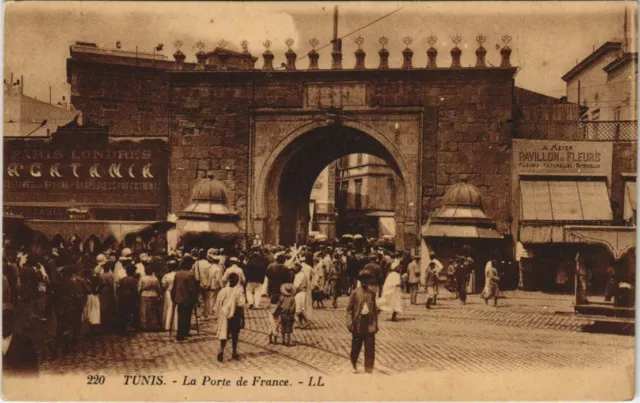 CPA AK TUNISIE TUNIS La Porte de France (32337)