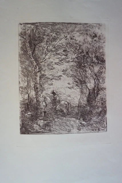 Eau-forte Originale Signée Lucien Gautier (1850-1925) - Paysage Barbizon, Période 1900² - Authentique XIXe Siècle