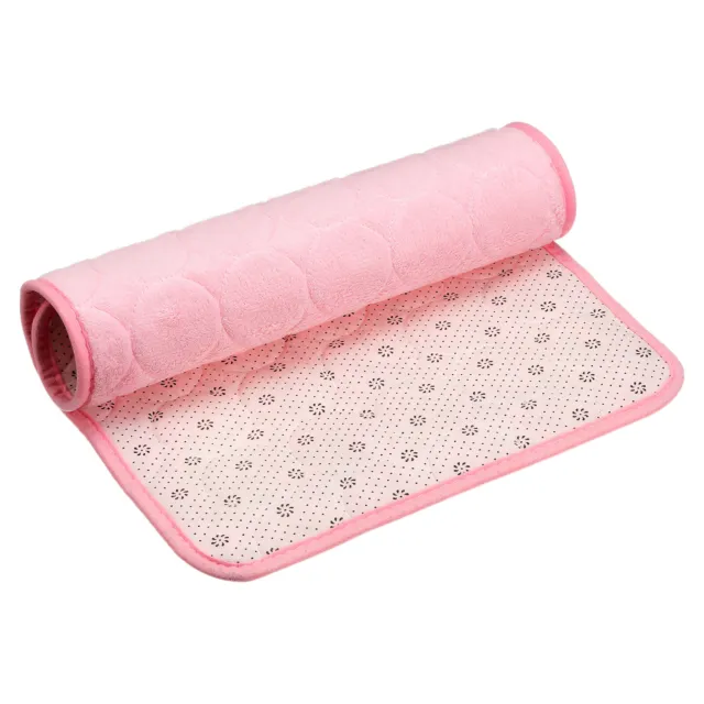 Tappeto da bagno in pile corallo 15,7"" x 24"" tappetini lavabili antiscivolo - rosa