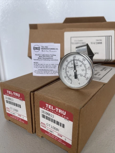 Tel-Tru GT200 Thermometer 1.75" Dial 6" Stem 150-750F 50-400C 1/4 NPT 2010-06-10 Tel-Tru GT200 Thermometer 1.75" Dial 6" Stem 150-750F 50-400C 1/4 NPT 2010-06-10