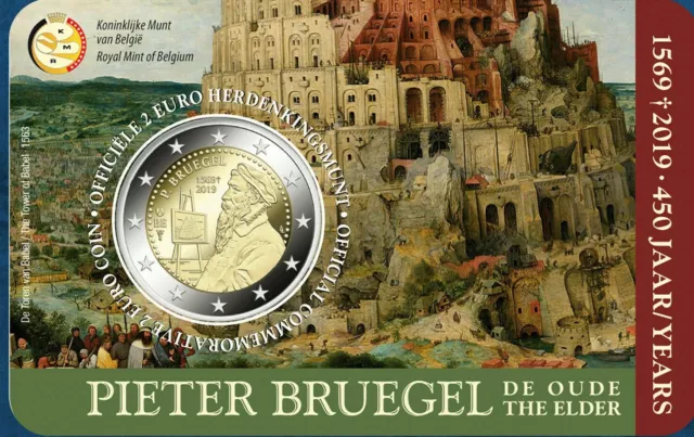 manueduc  2 EUROS  2019  BÉLGICA 450 años Muerte de Pieter Brueghel  V. Holanda