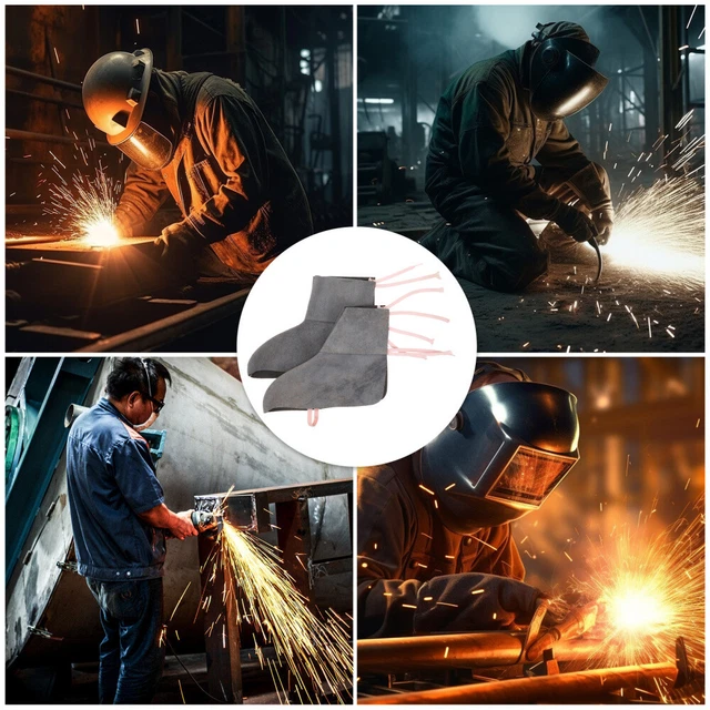 1 Pair Welding Shoes Covers Welder Boot Protective Covers Cowhide Welder Shoe 2