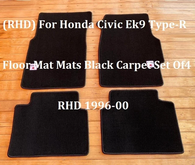 (RHD) FOR HONDA Civic Ek9 TypeR Floor Mat Mats Black Carpet Set Of4