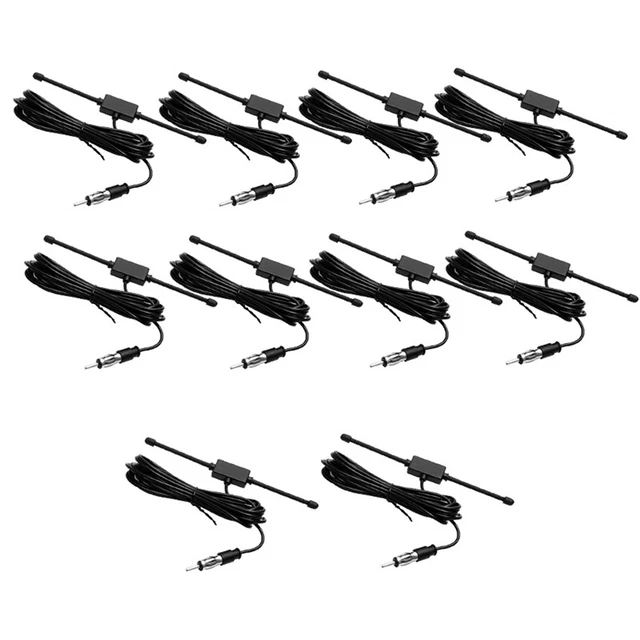 10 x nero universale auto barca stereo AM FM antenna dipolo montaggio adesivo vetro W5X9