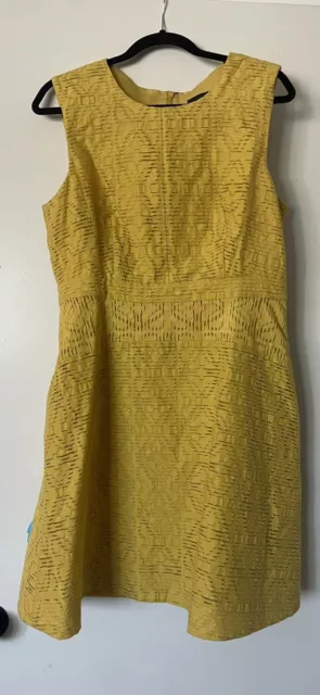 J. CREW YELLOW EYELET A-LINE Dress 12