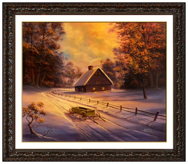 Maurice Meyer Original Oil Painting On Canvas Winter Landscape Signed Framed Art