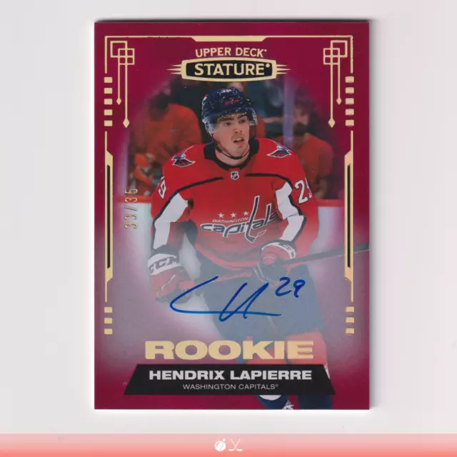 2021-22 Upper Deck Stature Hendrix Lapierre Rookie Auto Red /35 RC #171