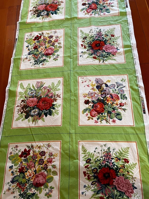 Vintage Cyrus Clark Jubilee Fabric Screen Printed Florals - Make Some Pillows!