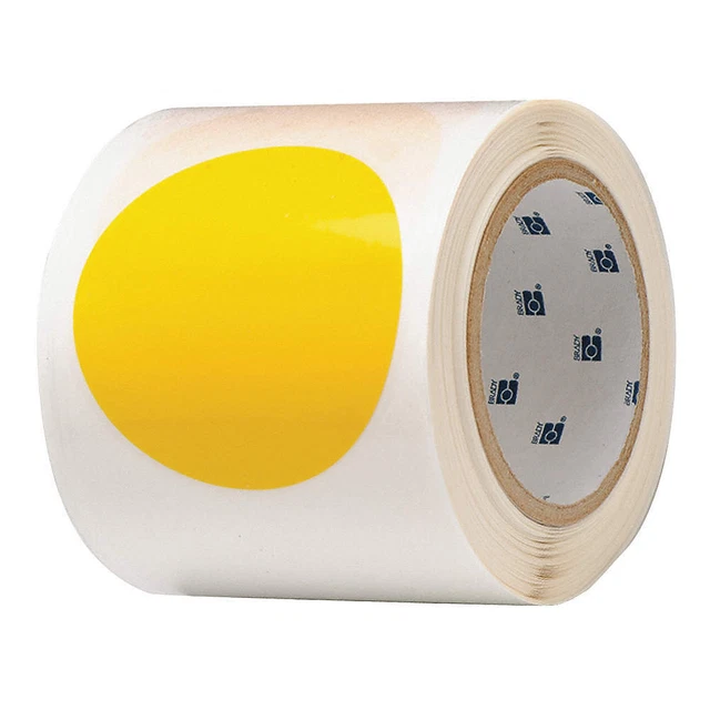 BRADY 104523 Floor Tape,Yellow,3.5 in,Circle,PK55