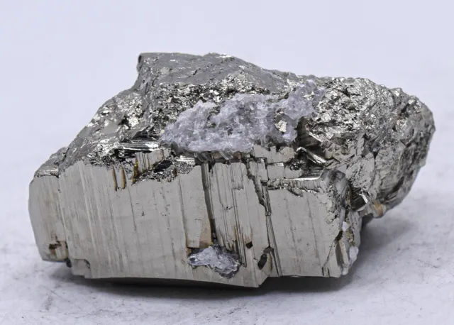 145g Eisen Pyrit W / Quarz Cluster Natürlich Funkelndes Edelstein Mineral Raw -