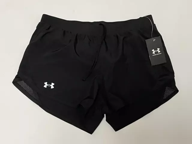 UNDER ARMOUR Women's  Fly-By 2.0 2-in-1 Running Gym Shorts - Black XL