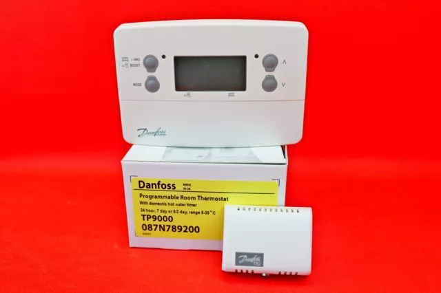 Danfoss TP9000 Programmable Room Thermostat & Hot Water Timer 087N789200