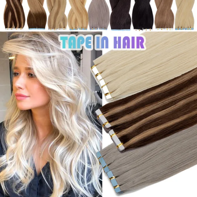 Tape hair Extensions 100% Remy Human Hair Skin Weft THICK BLONDE 150G 60PCS AU