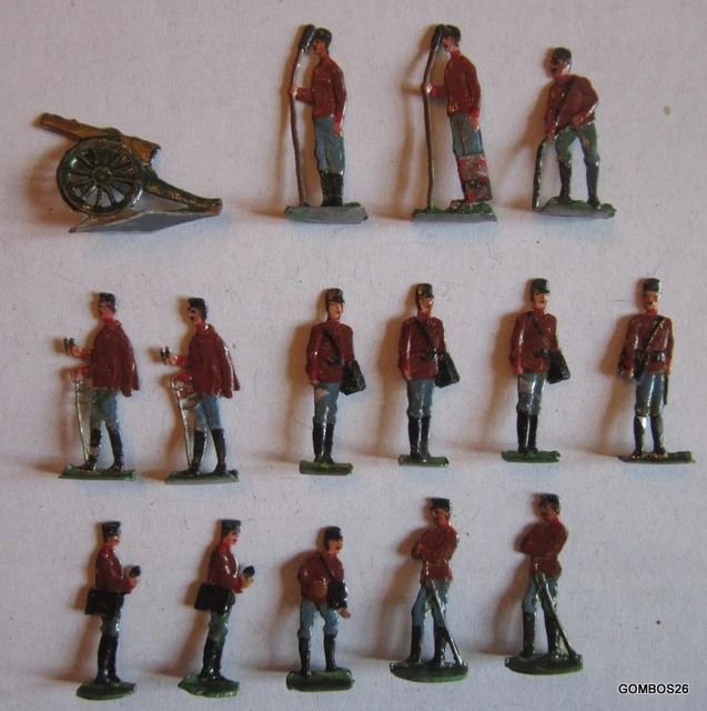 Lot De 20 Soldats En étain Plat (Zinnfiguren) – Prussiens Premier Empire, 30mm, 1:60