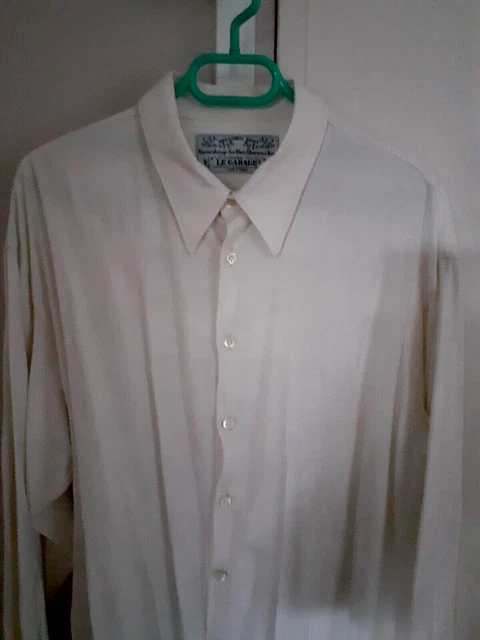 CHEMISE HOMME Marque H M - taille M Col 39 40 Blanc rayé noir Manches