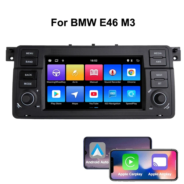 HEAD UNIT 7& Car Stereo GPS Sat Nav Radio Audio for BMW E46 Android 12