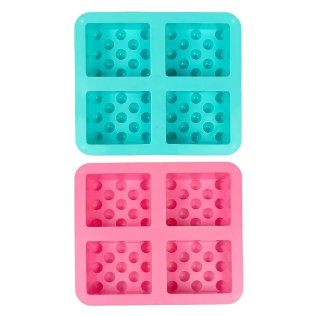Sqaure Soap with Raised Dot Handmade Soap Silicone 4 Cavities Soap
