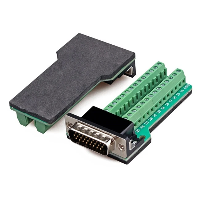 Compact DB15 Male Breakout Board Terminal Connector with Clear Markings